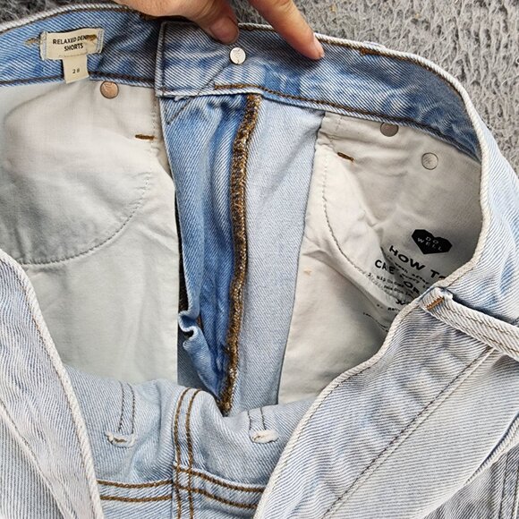 Madewell Shorts Womens 28 Light Wash Stretch High Rise Relaxed Denim Jean *GUC* - Picture 10 of 13